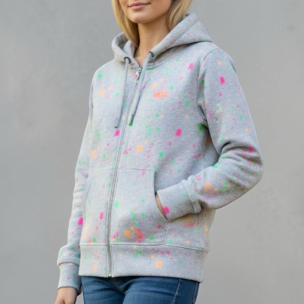 Superdry Paint Splatter Zip Up Hoodie